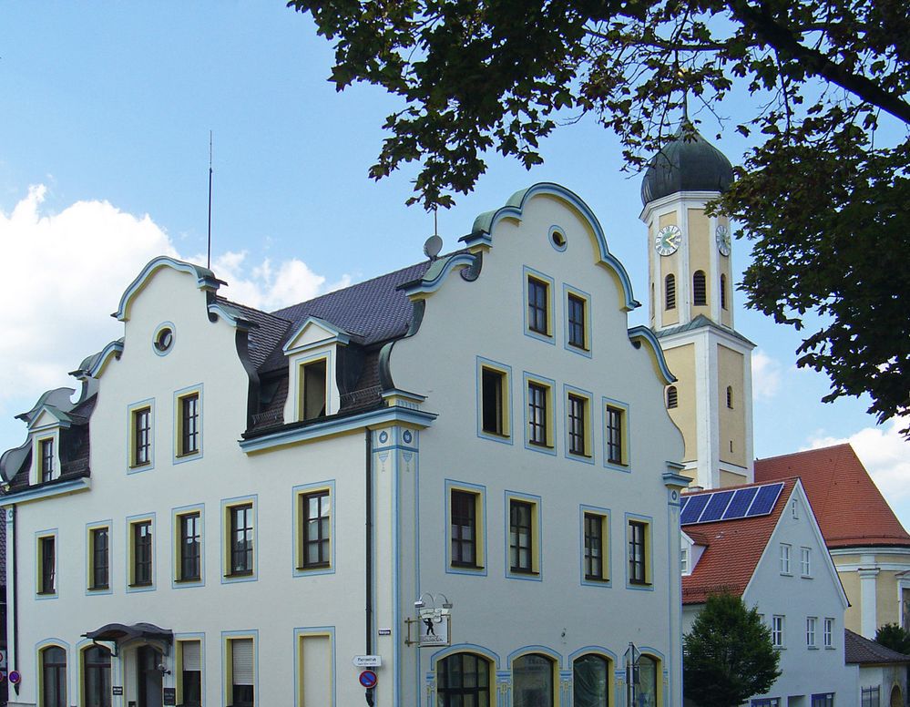 Le centre du village de Zusmarshausen et l’Eglise de l’Immaculée Conception 