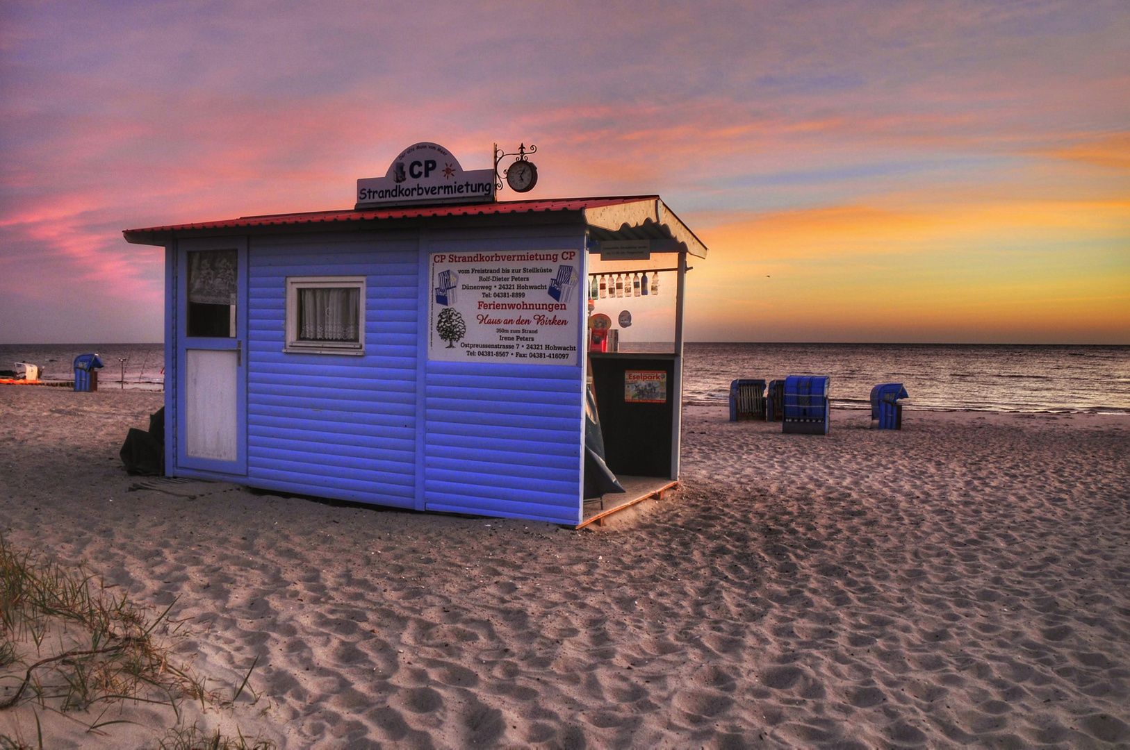 Le chalet de plage bleu