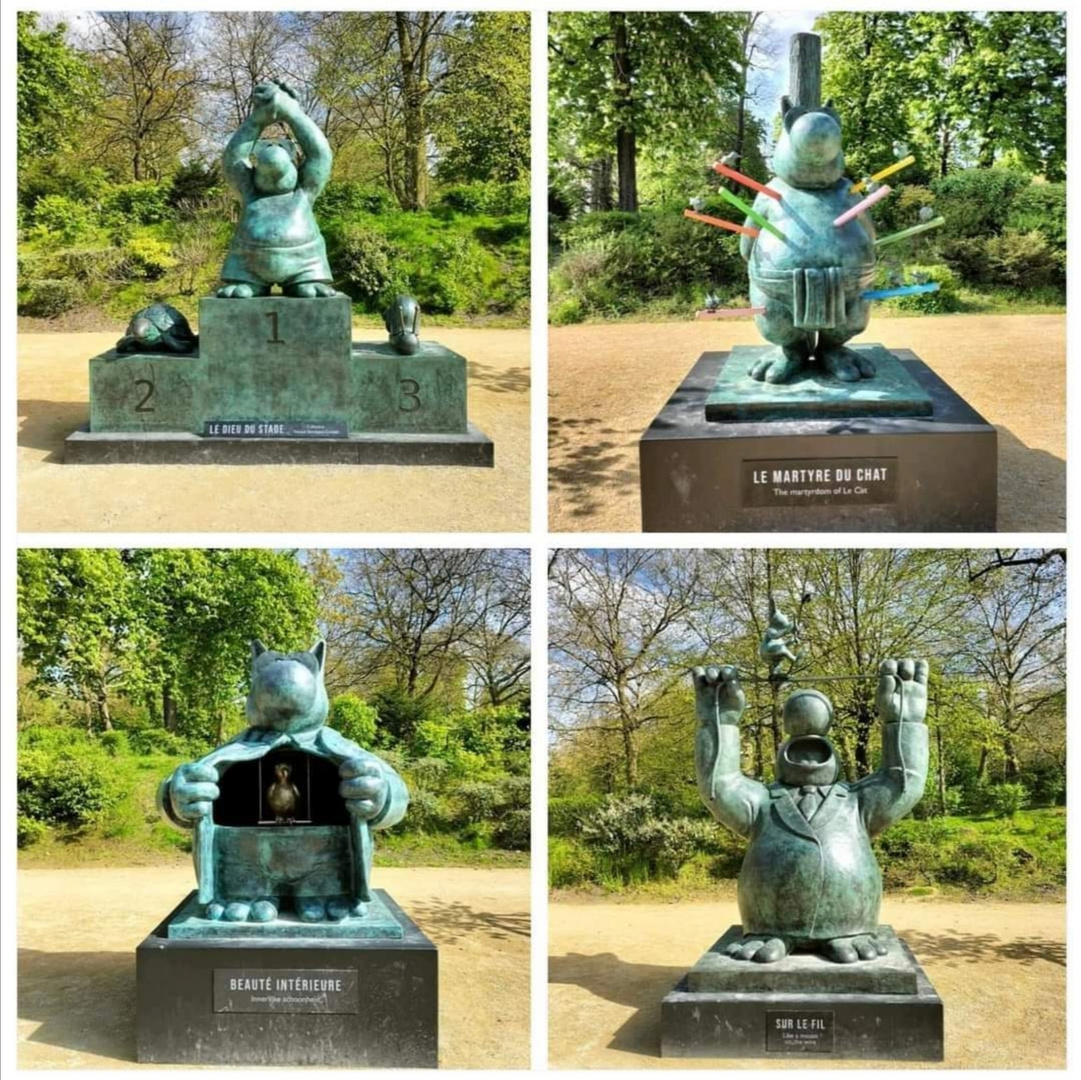 Le Chat de Geluck, Parc de Bruxelles, Belgique 