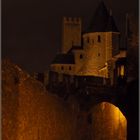 Le chateau de la cité de Carcassonne de nuit