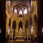 Le chœur et quelques vitraux  --  Cathédrale Saint-Jean-Baptiste de Bazas 