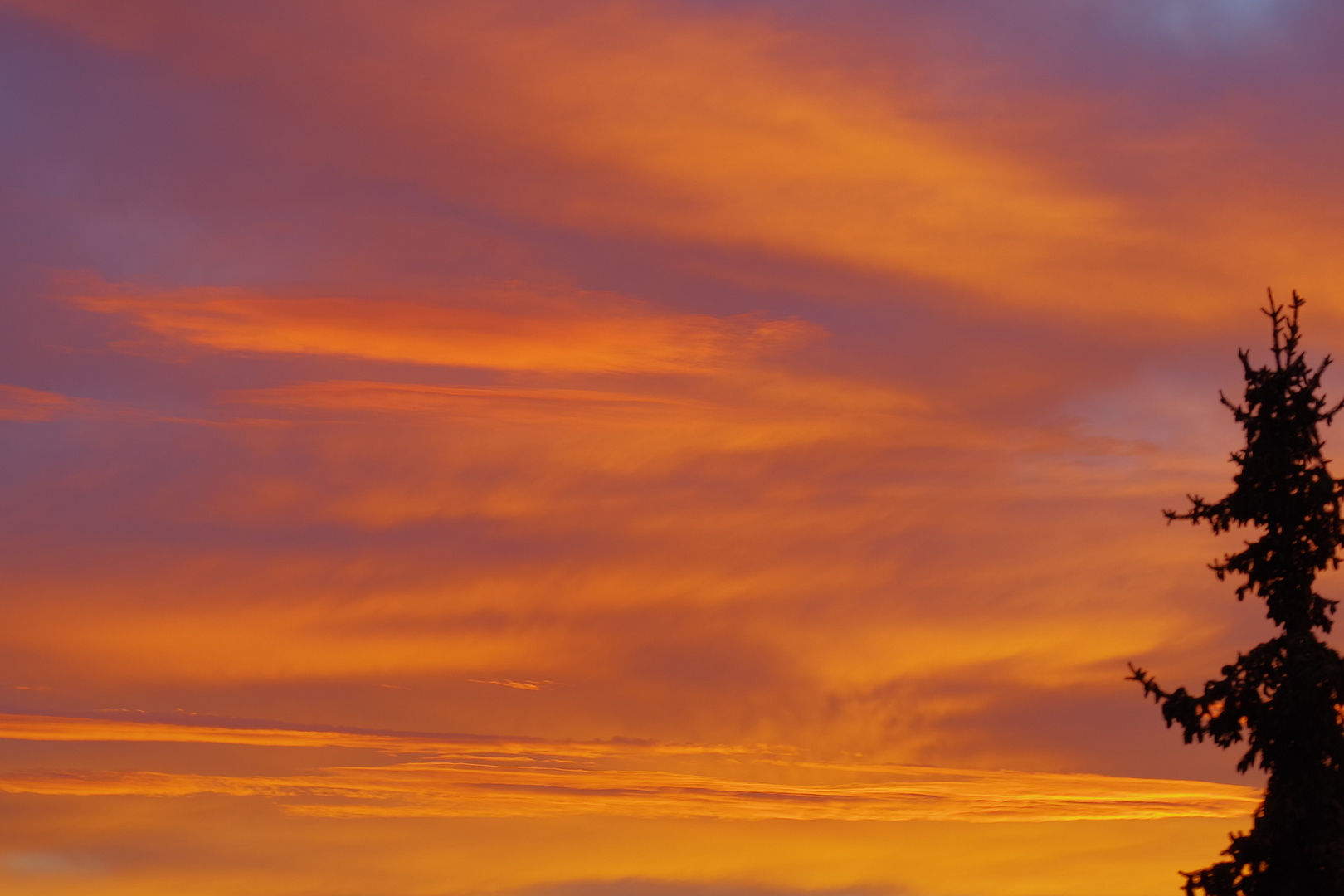 Le ciel et les nuages se parent de magnifiques couleurs