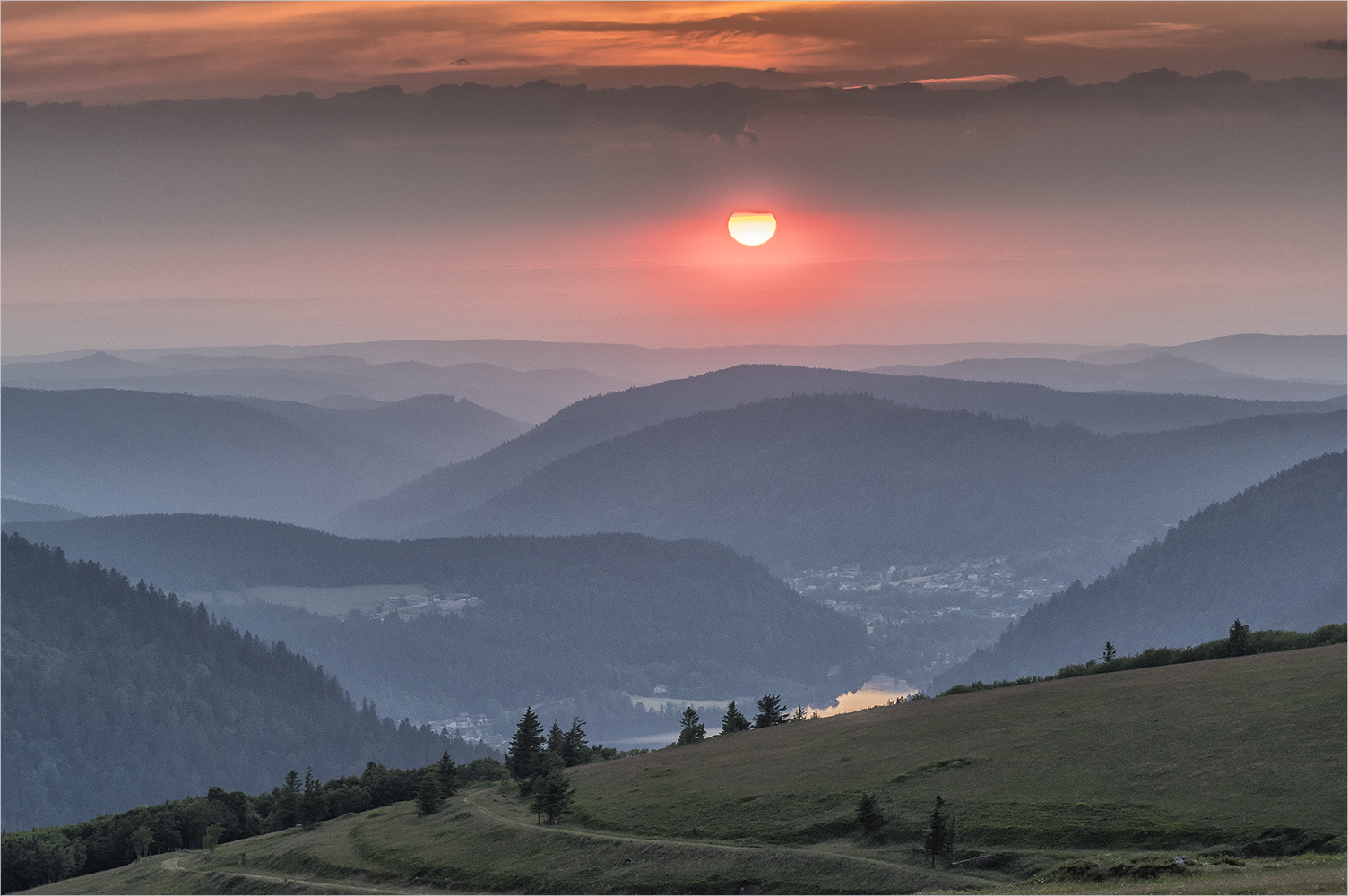 le coucher du soleil au honeck