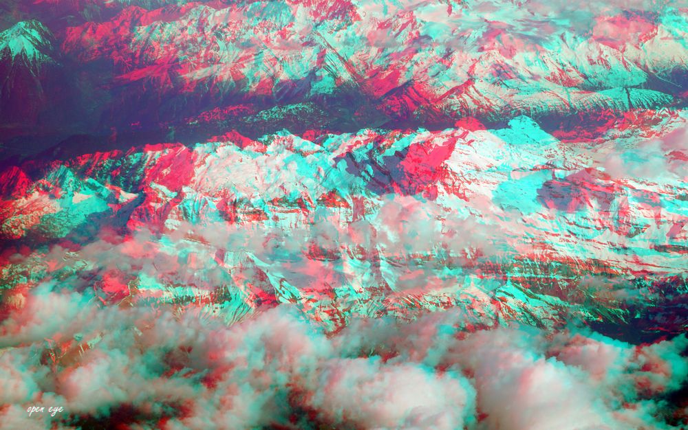 Le Dent du Midi Schweiz - Anaglyphen 