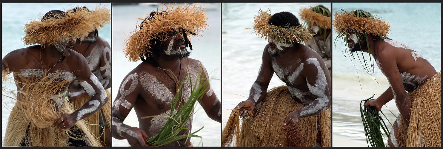 Île des Pins - Danseurs traditionnels sur la plage