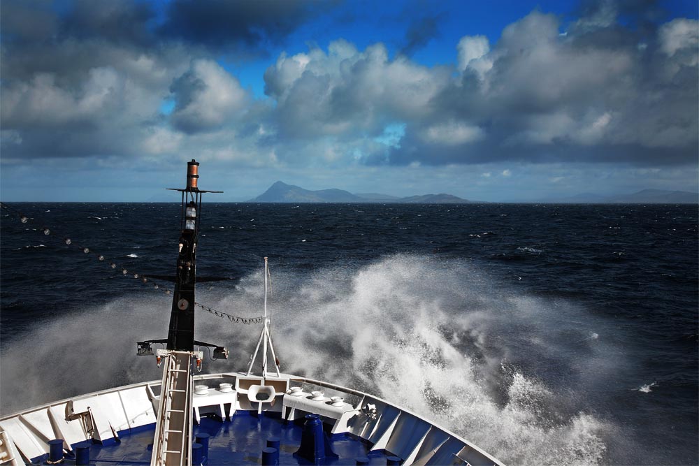 Le Diamant de retour d'Antarctique, dans le Drake, Cap Horn en vue.