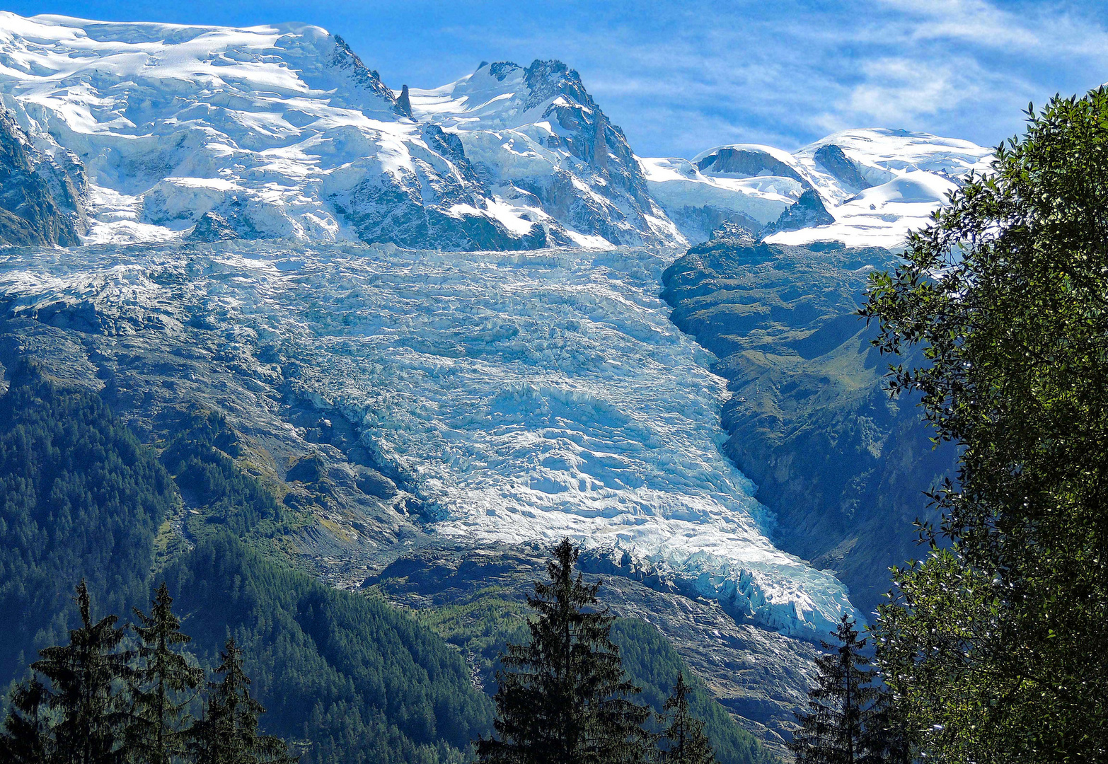 Le glacier des bossons et la montagne de la Côte