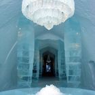 Le hall d'entrée de l'Hôtel de Glace en 2009. Laponie, Suède.