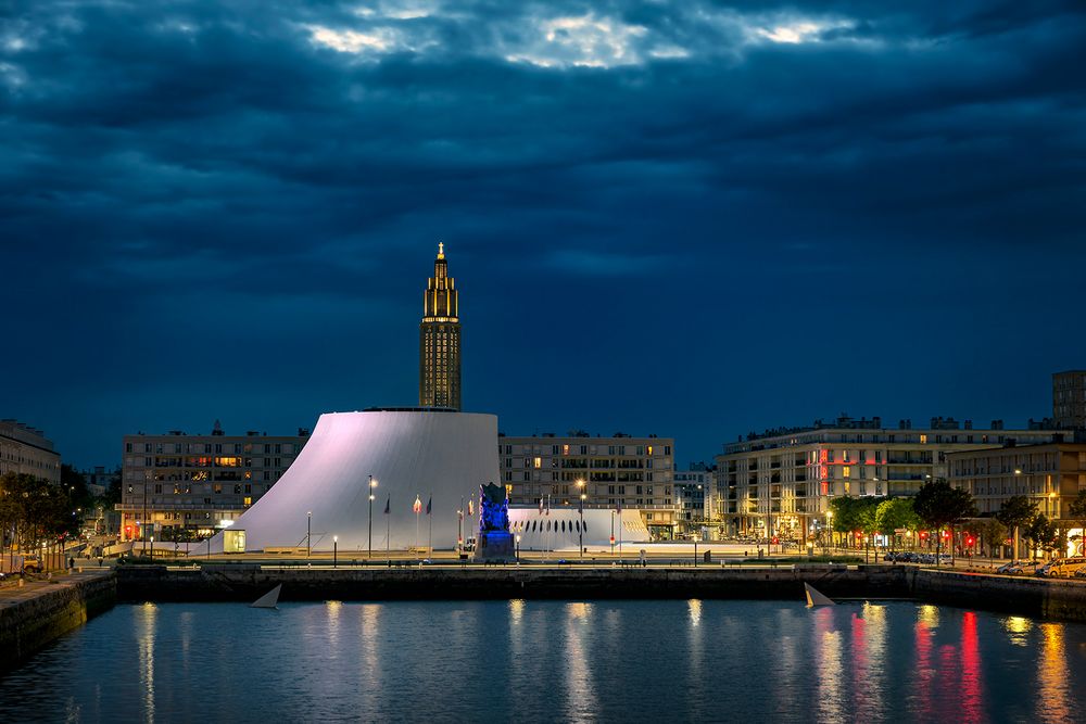 Le Havre zur blauen Stunde Foto Bild europe france Le Havre zur blauen Stunde Foto Bild europe france