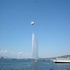 Le Jet d'eau décoré pour l'Euro 2008