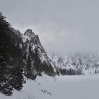 Le lac blanc dans la grisaille