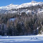 Le lac vert enneigé...