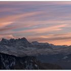 Le massif des Dents du Midi au soleil couchant