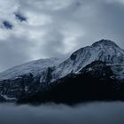 le massif du Mont Blanc par mauvais temps