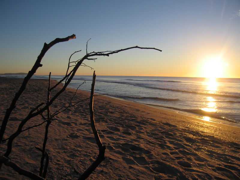 le matin à la plage