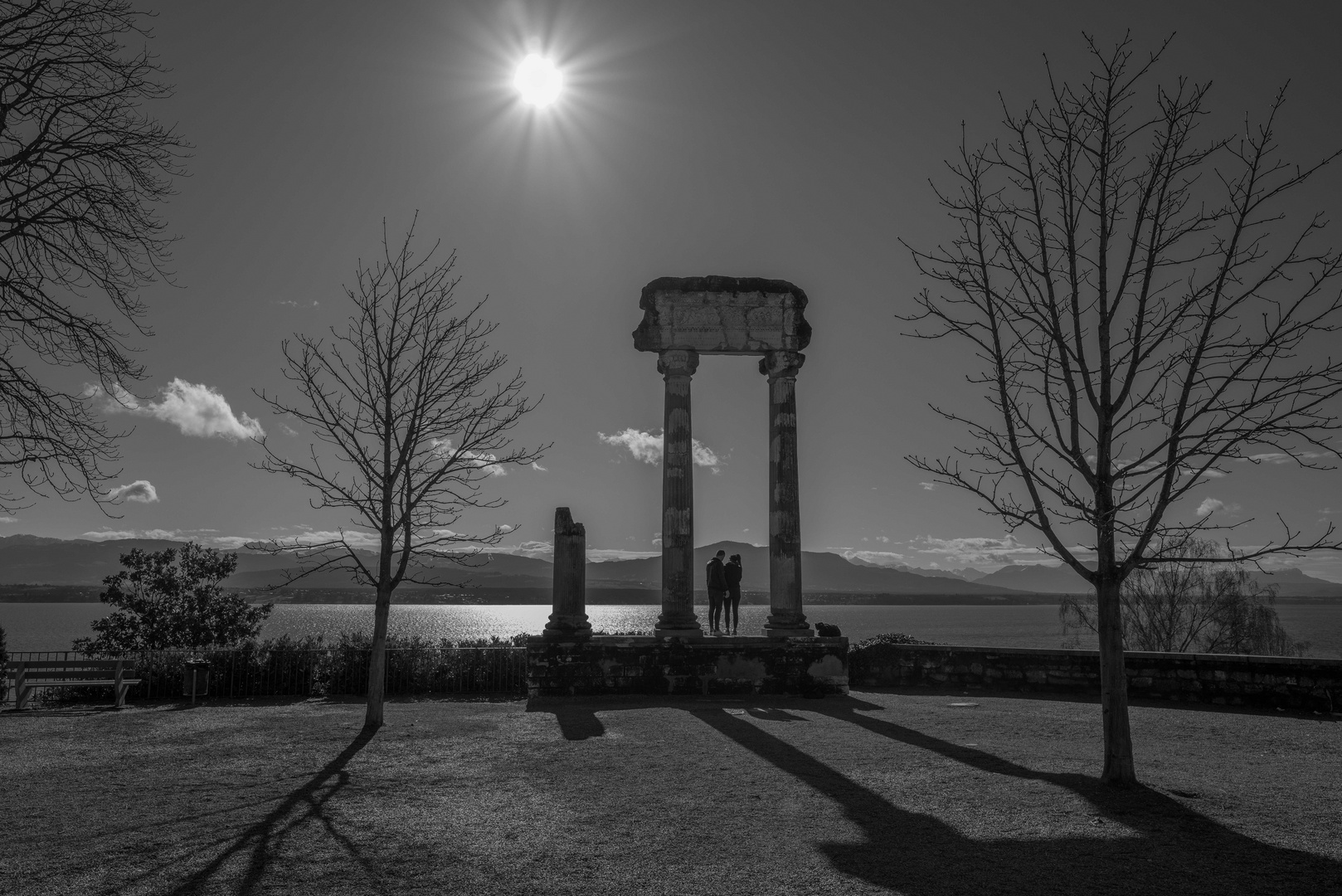 Le matin sur l'esplanade des Marronniers à Nyon.