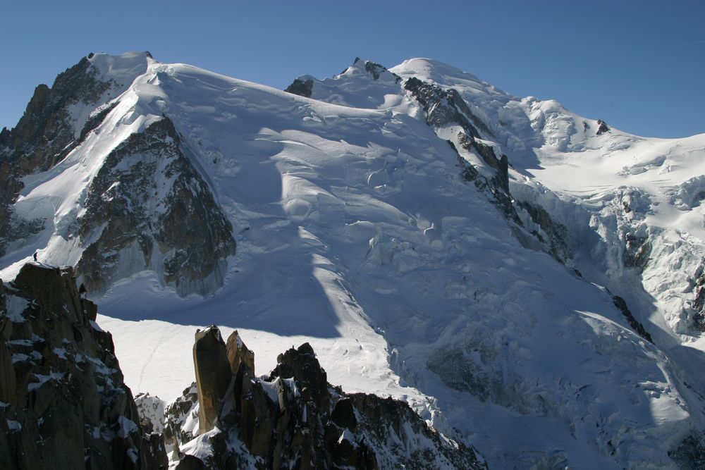 le mont blanc depuis la vallée blanche