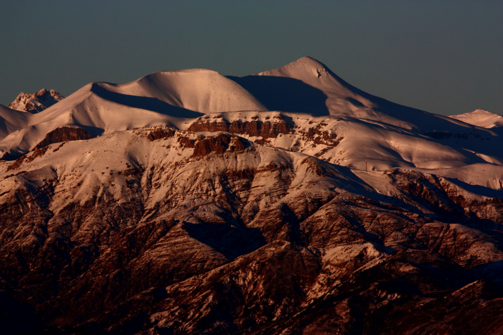 Le mont Mounier au coucher du soleil.