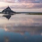 Le Mont Saint Michel am Abend bei Springtide