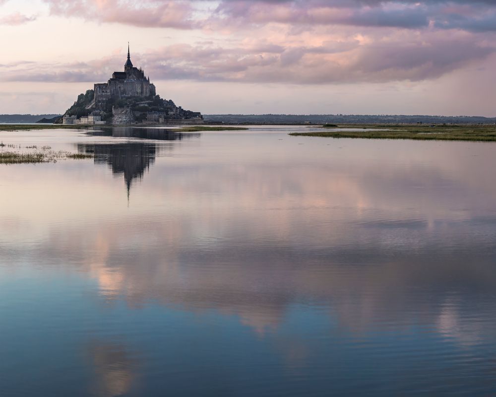 Le Mont Saint Michel am Abend bei Springtide