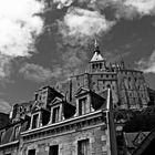 "Le Mont Saint-Michel" in black and white 