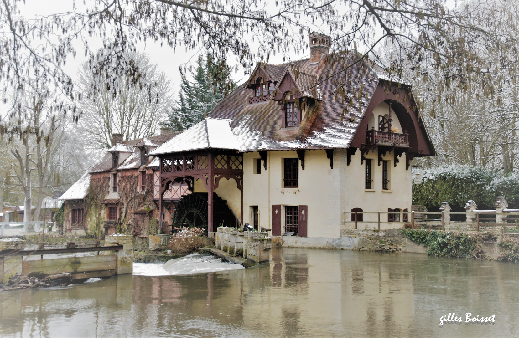 le moulin de Fourges en hiver