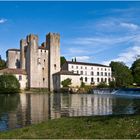 Le Moulin des Tours et la chaussée sur la Gélise à Barbaste (Lot-et-Garonne)