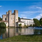 Le Moulin des Tours et la chaussée sur la Gélise à Barbaste (Lot-et-Garonne)