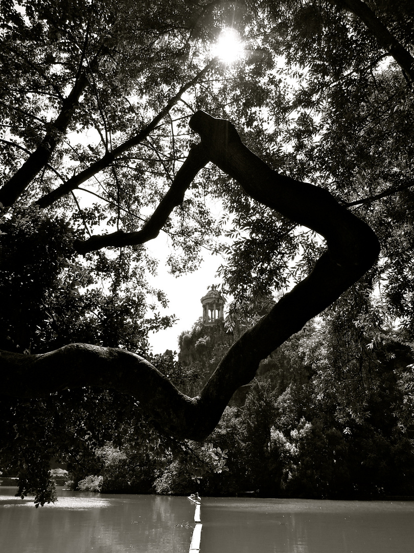 Le parc des Buttes Chaumont.