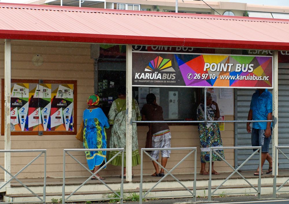 Le « Point Bus » de la Place des Cocotiers à Nouméa centre-ville