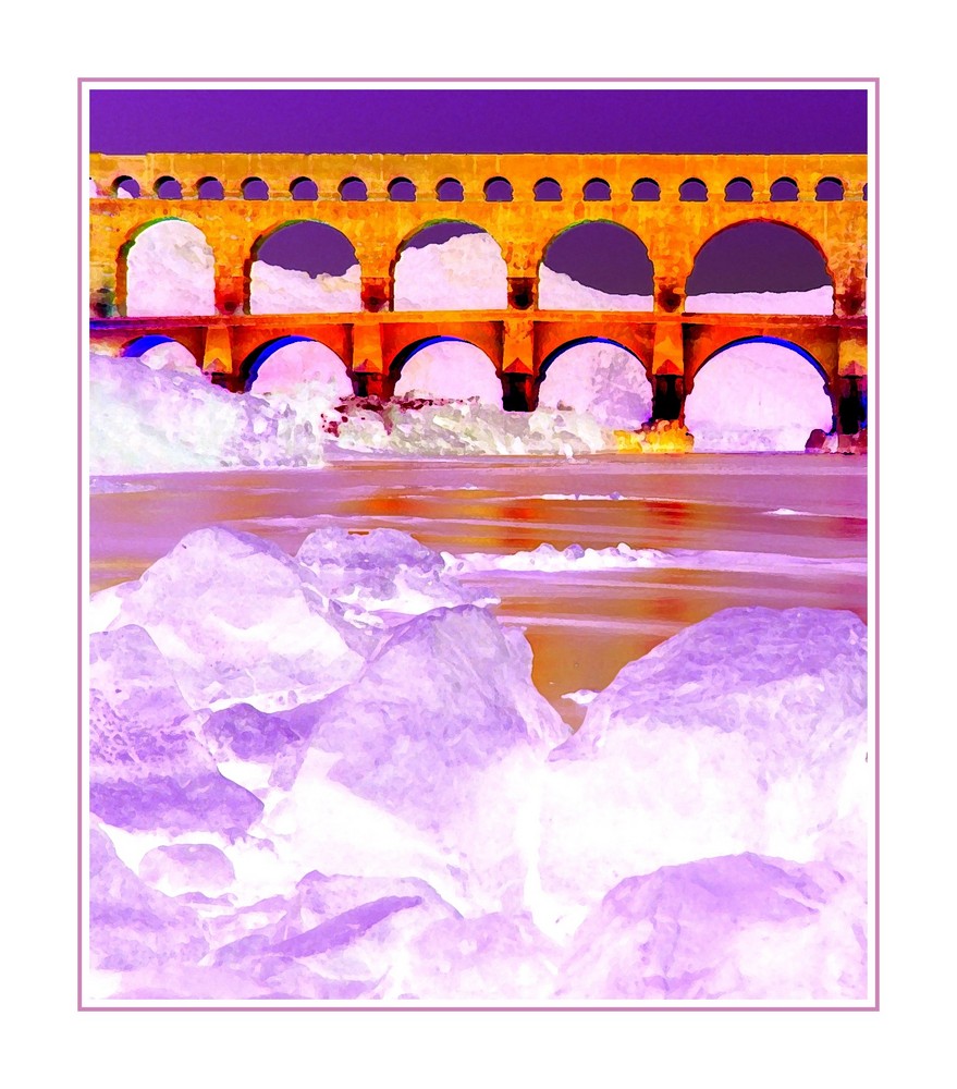 Le pont du gard et l'approche des glaces ...