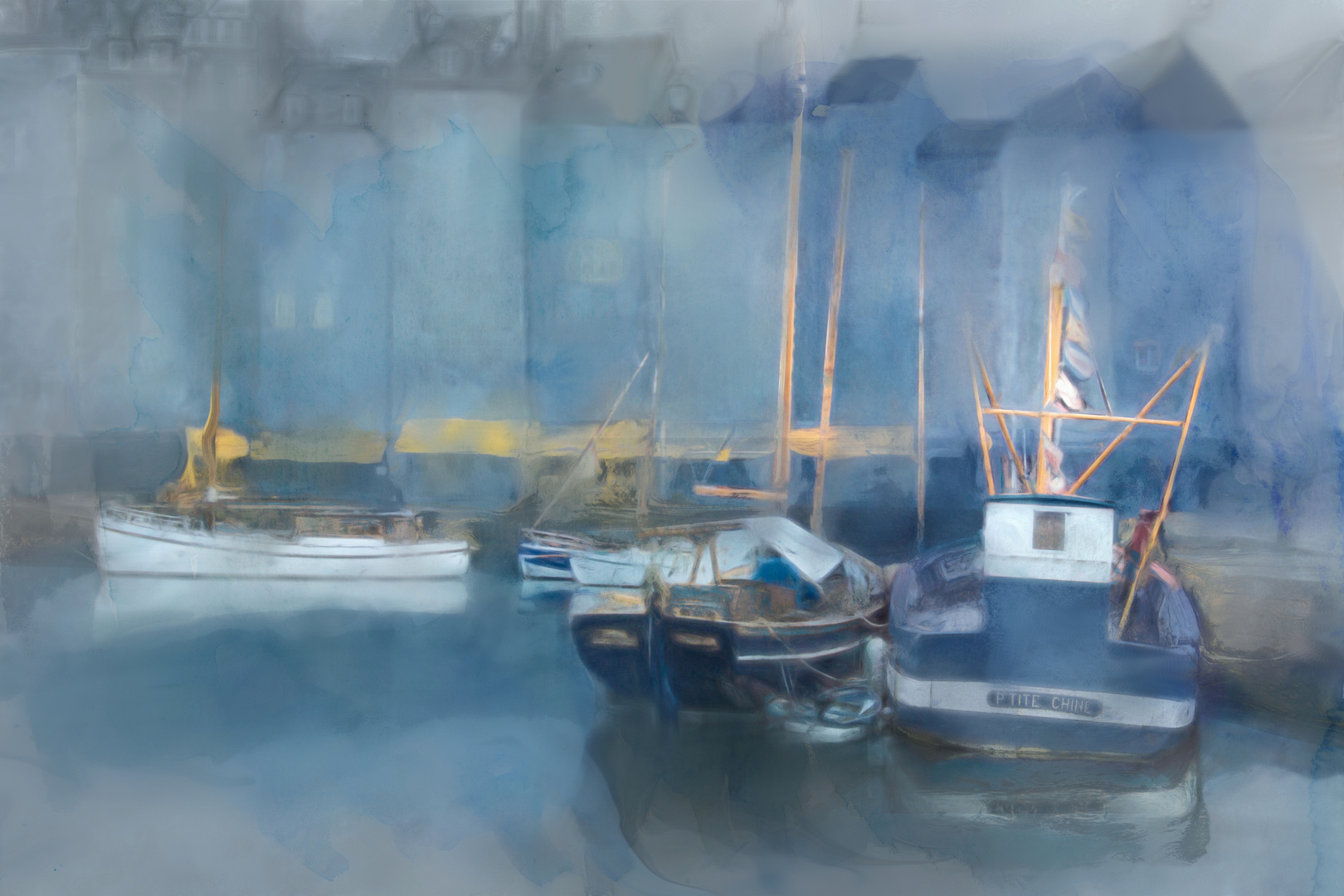 Le port d Honfleur (Aquarell)