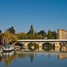 Le port de Condom sur la Baïse, avec le Pont Barlet et les Grands Moulins