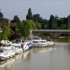 Le port de Condom sur la Baïse, le pont Barlet et les Grands Moulins