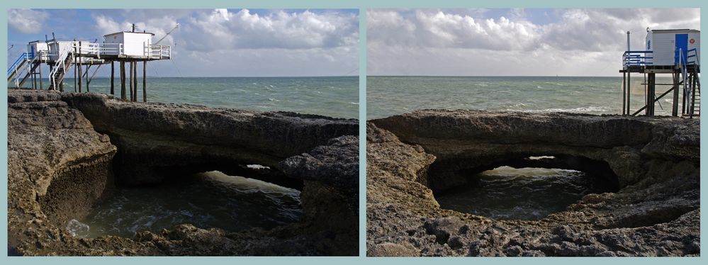 Le Puits de l’Auture par temps calme - Der « Auture-Brunnen » bei ruhigem Meer