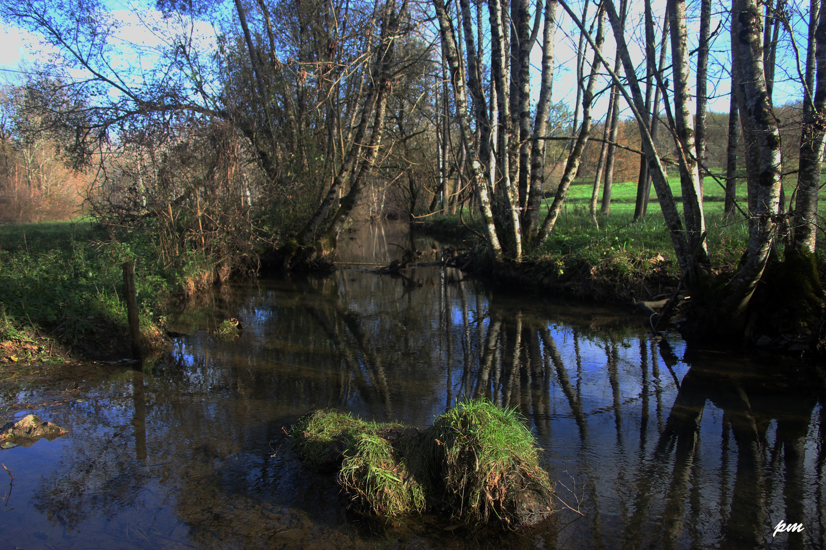 le reflet dans le ruisseau