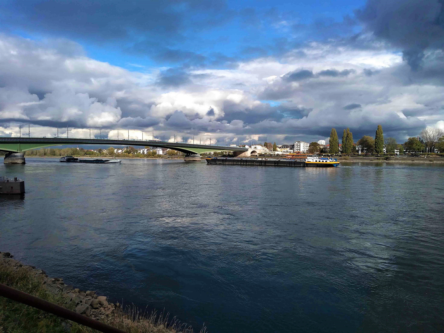 Le Rhin à Bonn sous ciel d'automne