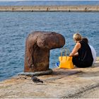 Le sac jaune et le pigeon