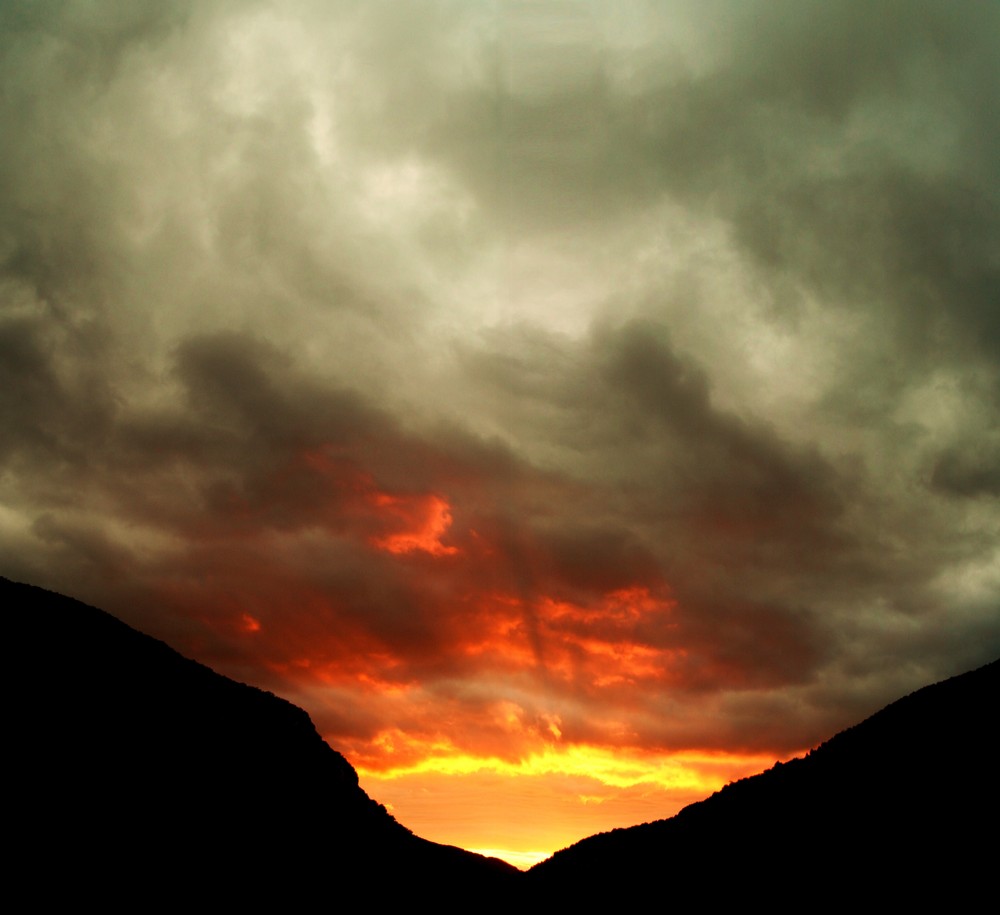 Le soleil pendant l'orage