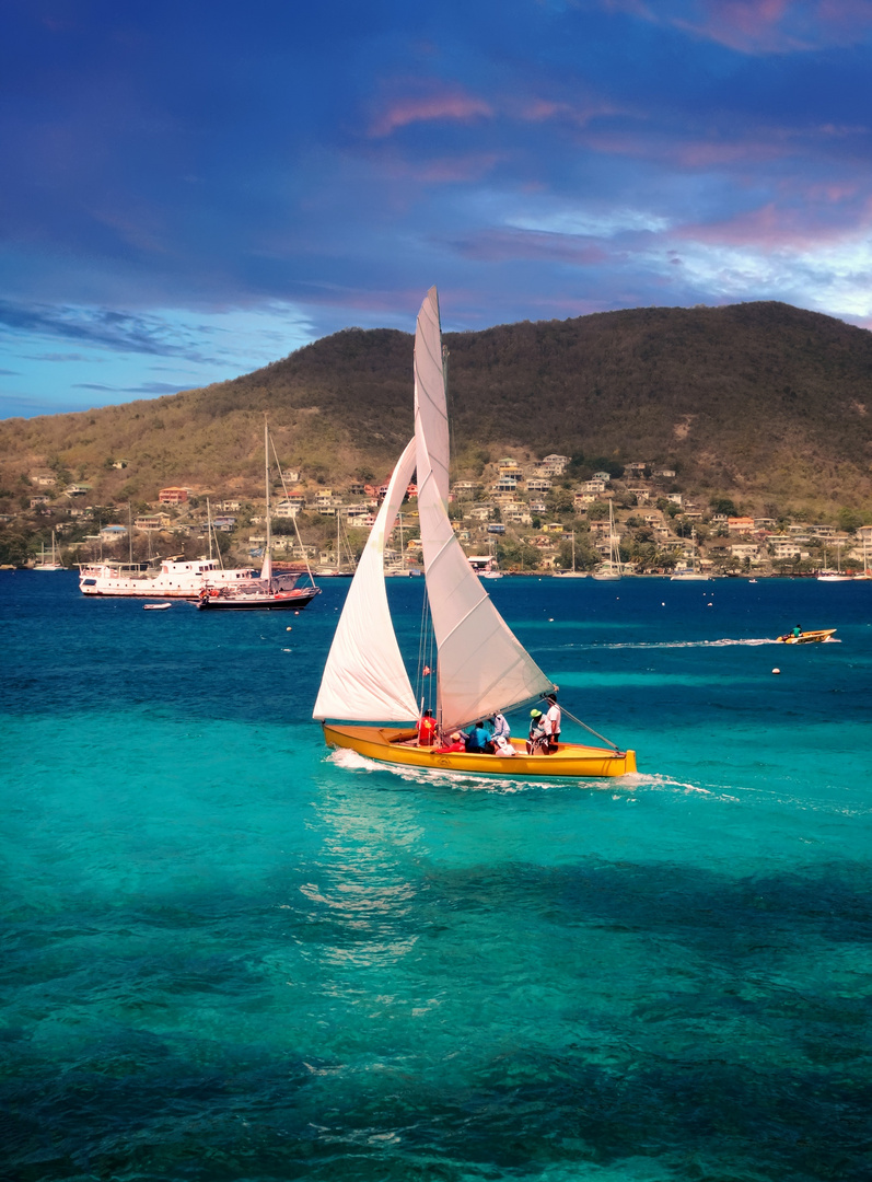 le soleil se couche sur Bequia