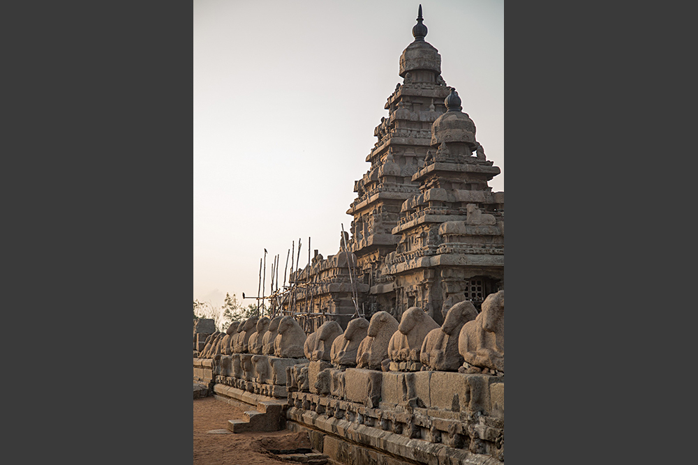 Le Temple du Rivage (8ème siècle) à Mamallapuram - Patrimoine mondial de l'UNESCO