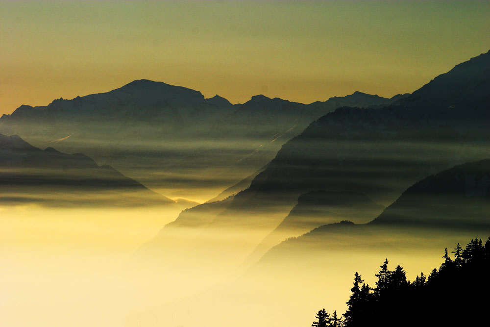 Le Valais vu depuis Crans-Montana