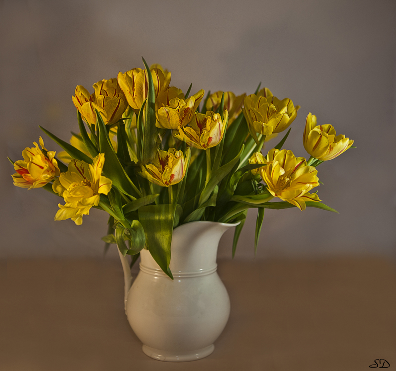 Le vase de tulipes.