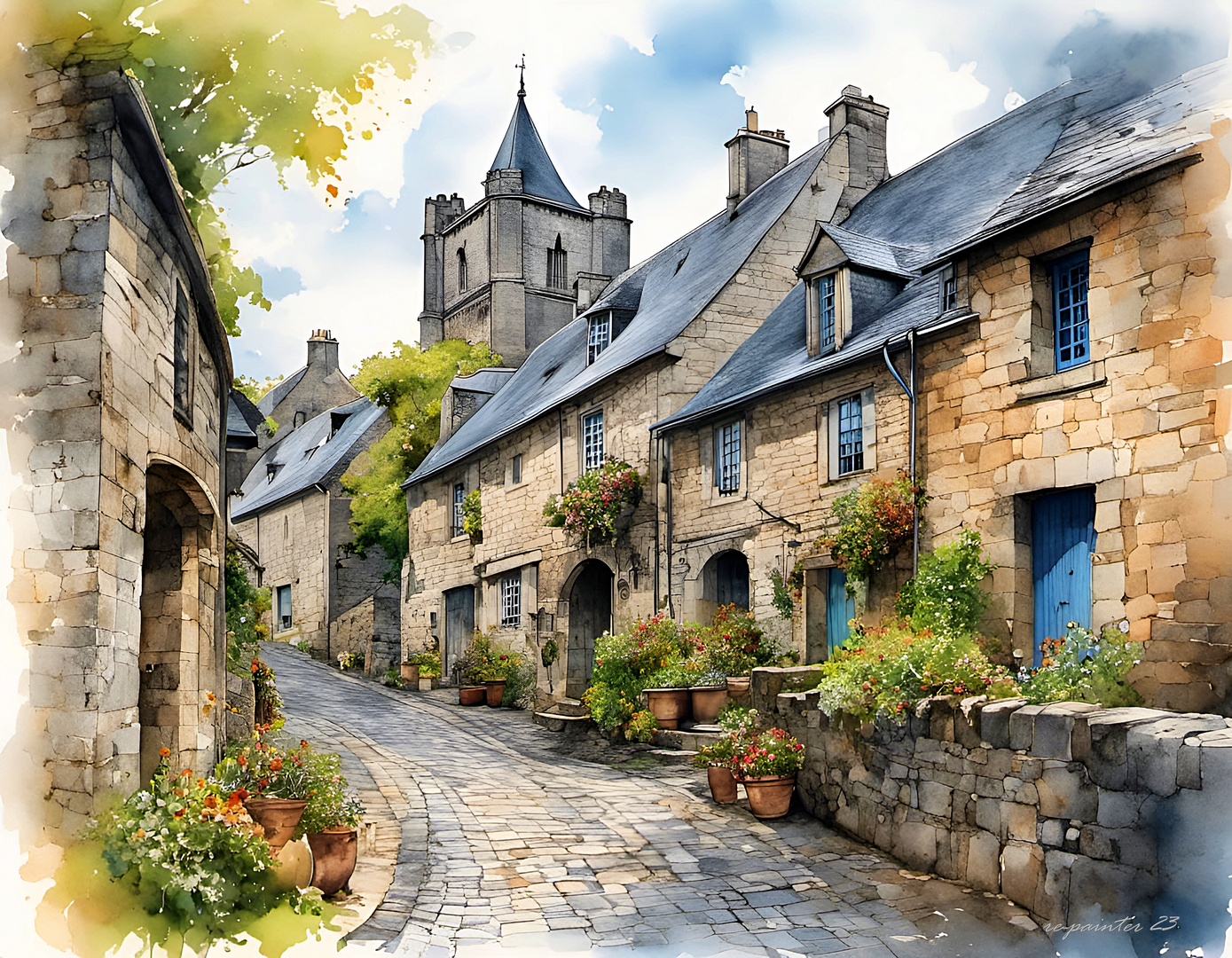 Le village médiéval de Locronan en Bretagne.