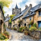 Le village médiéval de Locronan en Bretagne.