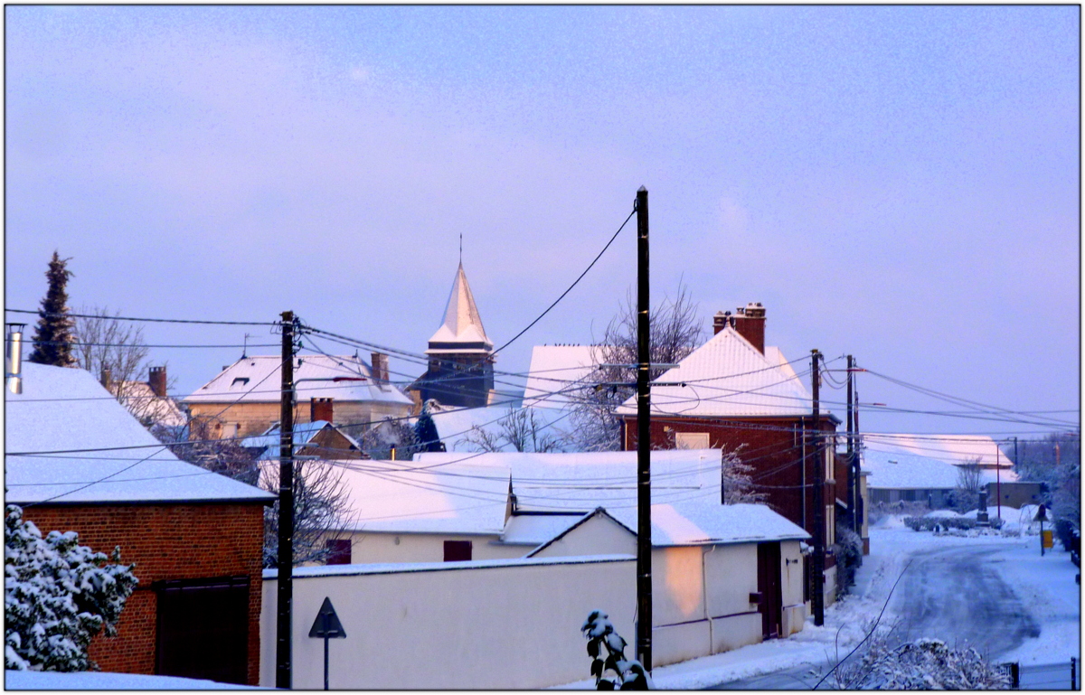 le village sous la neige.