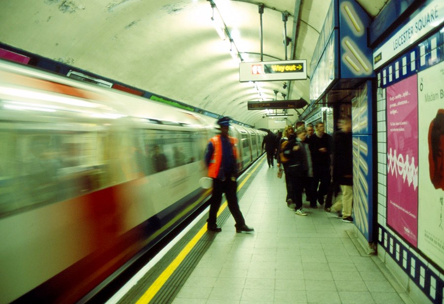 Leaving tube train