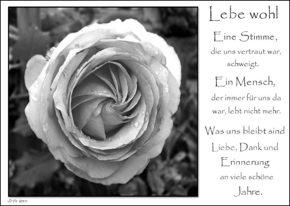 Lebe wohl Foto & Bild trauerkarten, trauer, sw Bilder auf