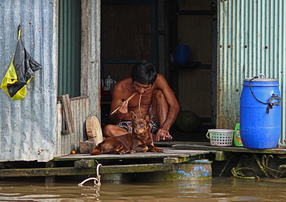 Leben auf dem Mekong