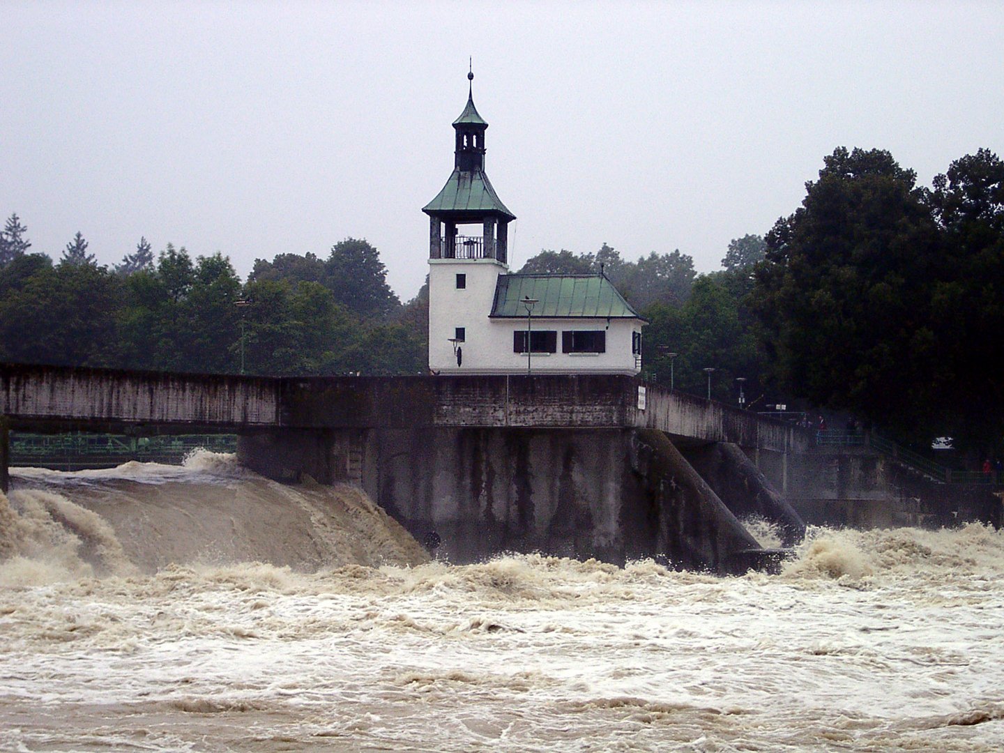 Lech-Hochwasser 2005 Hochablass Augsburg